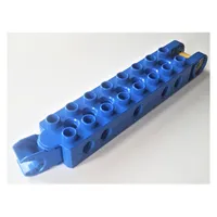 Duplo Toolo Brick 2 x 8 with 10 Side Screw Sockets, Swivel Bracket End and Clip End