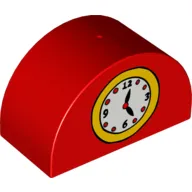 Duplo Brick 2 x 4 x 2 Curved Top with Clock Print