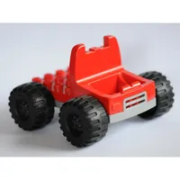 Duplo Truck with 4 x 4 Flatbed Plate and Jumbo Wheels with Light Gray Base