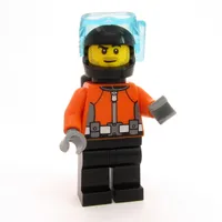 Diver, Reddish Orange Wetsuit, Black Legs, Black Helmet