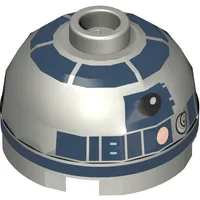 Brick Round 2 x 2 Dome Top, Hollow Stud with Lavender Dots, Dark Blue Print (R2-D2)