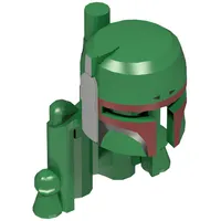 Helmet, Rocket Pack with Boba Fett Colors Print, Dark Red Highlights