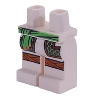 Hips and White Legs with Bright Green Sahs, Dark Green/Gold Armor, Dark Orange Knee Wrappings print