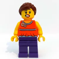 Orange Torso, Dark Purple Legs, Reddish Brown Hair