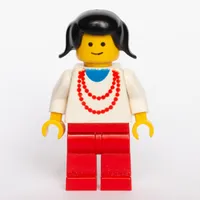 Woman - White Torso, Red Necklace, Red Legs, Black Tails