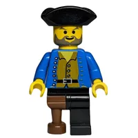 Pirate - Brown Shirt, Peg Leg, Black Tricorne