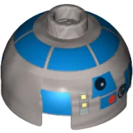 Brick Round 2 x 2 Dome Top, Hollow Stud with Blue Print (R2-D2 Clone Wars)