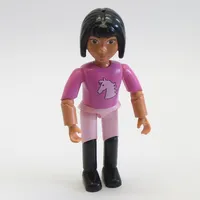 Belville Figure Articulated Elbows, Child, Female, Black Hair, Dark Pink Top with Horse Head Print