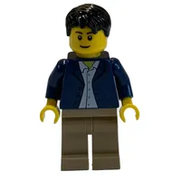 Dark Blue Torso, Dark Tan Legs, Black Hair