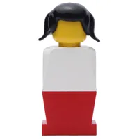 LEGOLAND Female, White Torso, Red Legs, Black Hair