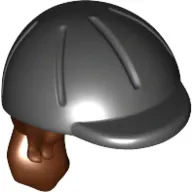 Hair and Helmet, Long with Ponytail and Black Riding Helmet Pattern