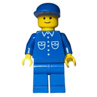 Man, Blue Shirt with Buttons and Pockets, Blue Legs, Blue Cap (3626a Head)