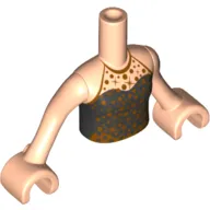 Minidoll Torso Girl with Pearl Gold Stars Print, Light Nougat Arms and Hands