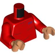 Torso, Sweater, Creases, Dark Purple Logo print, Red Arms, Nougat Hands