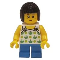 Kid, White Torso, Dark Azure Legs, Black Hair