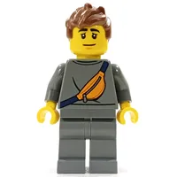 Man, Dark Bluish Gray Tracksuit, Fanny Pack