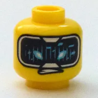 Minifig Head Cole, Eyebrows, Open Mouth / HUD with Medium Azure Highlights Print