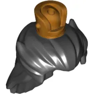 Hair and Crown, Gold, Long Swept Back Hair