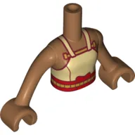 Minidoll Torso Girl, with Tan Top, Red Trim, Medium Nougat Arms and Hands