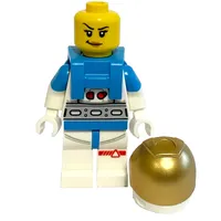 Astronaut, Female, White Suit, Gold Visor, Smirk