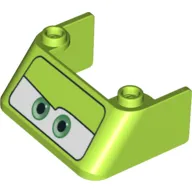 Windscreen 3 x 4 x 1 1/3 with 2 Studs on Top with Green Eyes on White Background Print (Acer)