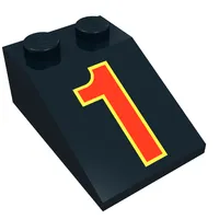 Slope 33° 3 x 2 with Red '1' and Yellow Outline Print