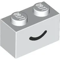 Brick 1 x 2 with Black Curved Line / Smile print