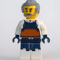 Man, Kendo Armor, Light Bluish Gray Hair and Beard