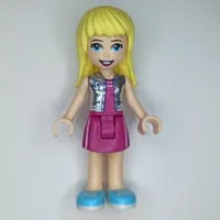 Stephanie - Silver Top, Magenta Skirt