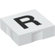Duplo Tile 2 x 2 with Capital 'R' Print