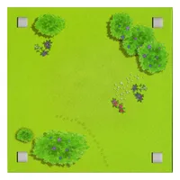 Baseplate with 4 Square Corner Holes and Garden / Backyard