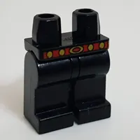 Hips and Black Legs with Red and Gold Belt Print