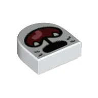 Tile 1 x 1 Half Circle with Animal Snout, Open Mouth, Tongue, Fangs print