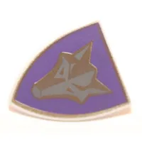 Shield Triangular with Purple and Gold Danju Wolf Print