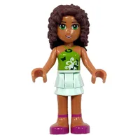 Andrea - Lime Top, Light Aqua Skirt