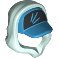 Hood over Cap Dark Azure, Black Front with Claw-like Scratches Print