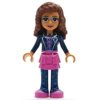 Olivia - Dark Blue Jacket, Dark Pink Skirt