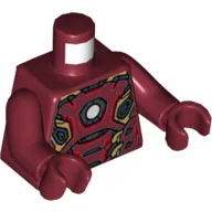 Torso Armor with White Circle and Gold and Silver Plates Print (Iron Man), Dark Red Arms and Hands