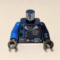 Torso, Odd Arms, Alpha Team Logo, Utility Belt, Gauge, Divided Blue Stripe Print, Left Black Arm, Right Blue Arm, Black Hands