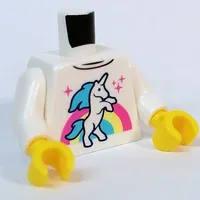 Torso, Unicorn, Rainbow print, White Arms, Yellow Hands
