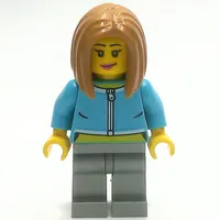 Woman, Medium Azure Torso, Flat Silver Legs, Medium Nougat Hair