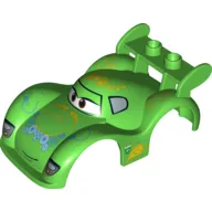 Duplo Car Body, 2 Studs on Spoiler, Wide Fenders, with Cars Carla Veloso Print