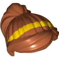 Hair Ponytail and Swept Sideways Fringe with Yellow Stripe Print