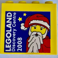 Brick 2 x 4 x 3 with 'LEGOLAND Discovery Centre 2008' Santa Claus Print