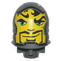 Large Figure Head, Round Top with Rascus Print