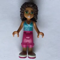 Andrea - Medium Azure Top, Magenta Skirt