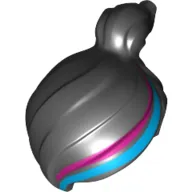 Hair Ponytail Off-center with Magenta and Medium Azure Stripes Print (Wyldstyle)