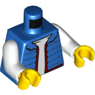 Torso Vest Jacket, Bodywarmer, Dark Red Trim, White Shirt print, White Arms, Yellow Hands