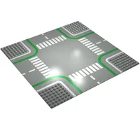 Baseplate 32 x 32 with 7-Stud Crossroads with Road and Crosswalks Print