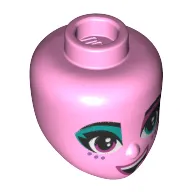 Minidoll Head Dark Turquoise Eye shadow, Purple Eyes, Purple Freckles